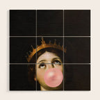 Bubblegum Queen Vintage Painting Altered Art Wall print Wood Wall Art Gallery Image 1