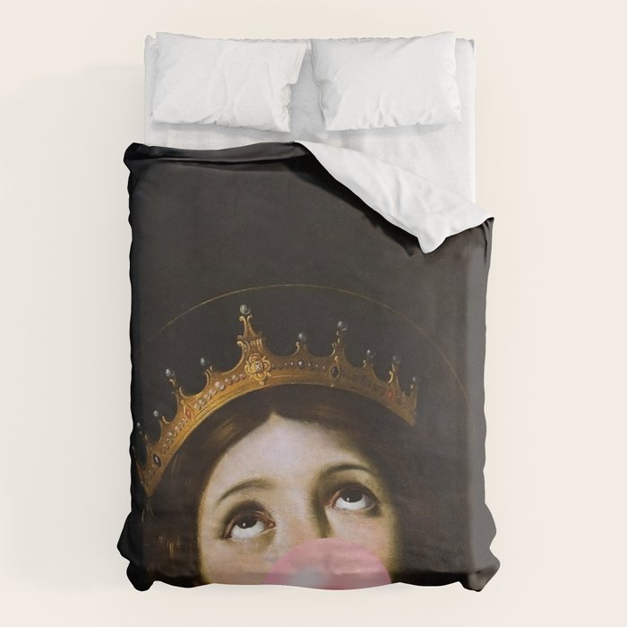 Bubblegum Queen Vintage Painting Altered Art Wall print Duvet Cover Gallery Image 6