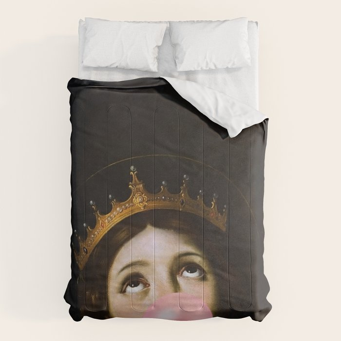Bubblegum Queen Vintage Painting Altered Art Wall print Comforter Gallery Image 1