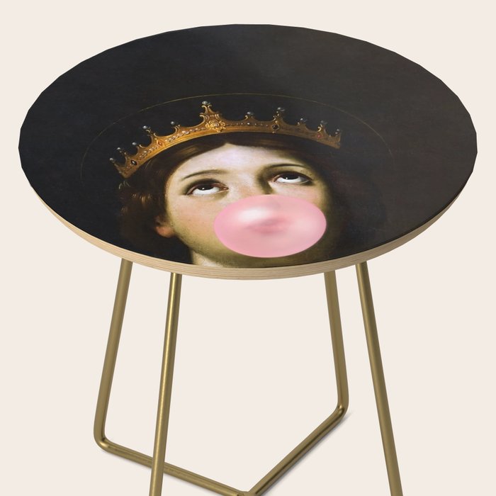 Bubblegum Queen Vintage Painting Altered Art Wall print Side Table Gallery Image 2