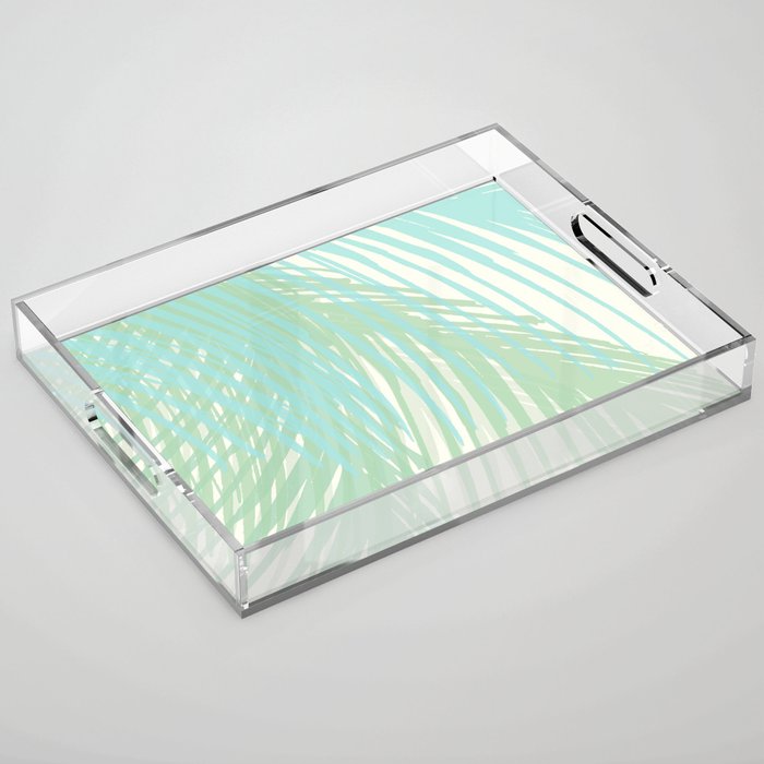 Summer Palms at the Seashore Abstract Tropical Acrylic Tray Gallery Image 1