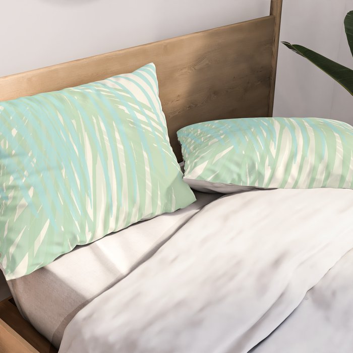 Summer Palms at the Seashore Abstract Tropical Pillow Sham Gallery Image 2