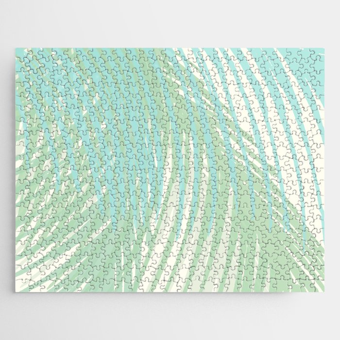 Summer Palms at the Seashore Abstract Tropical Jigsaw Puzzle Gallery Image 1