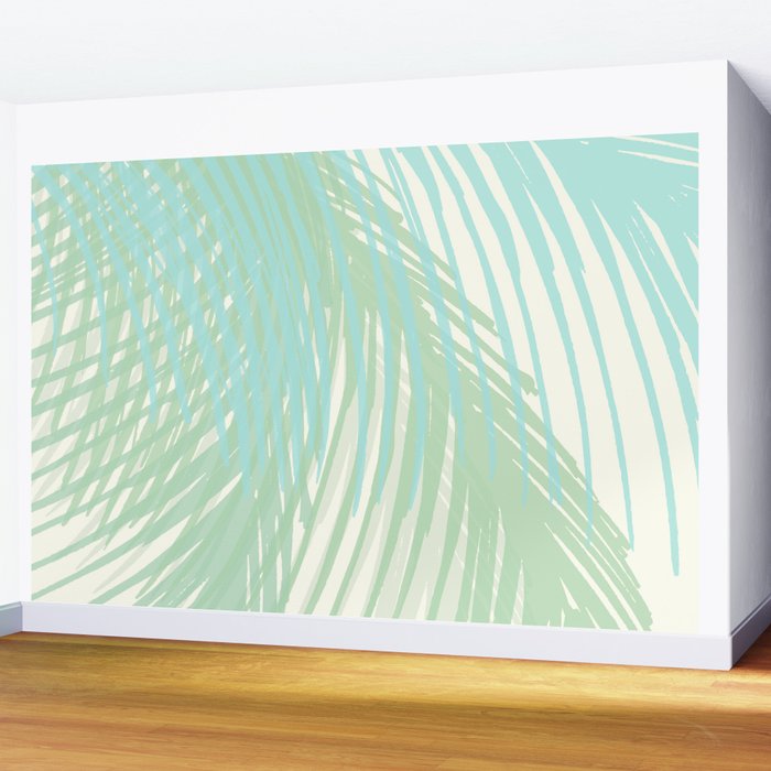 Summer Palms at the Seashore Abstract Tropical Wall Mural Gallery Image 2