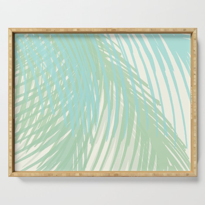 Summer Palms at the Seashore Abstract Tropical Serving Tray Gallery Image 1