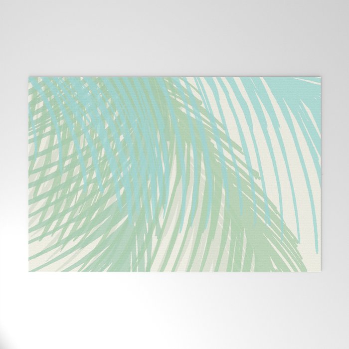 Summer Palms at the Seashore Abstract Tropical Welcome Mat Gallery Image 1