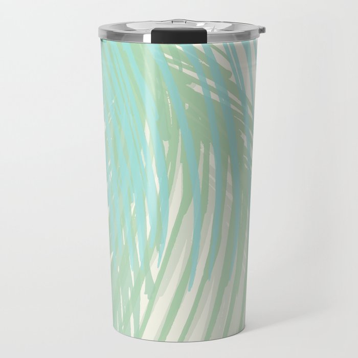 Summer Palms at the Seashore Abstract Tropical Travel Mug Gallery Image 1