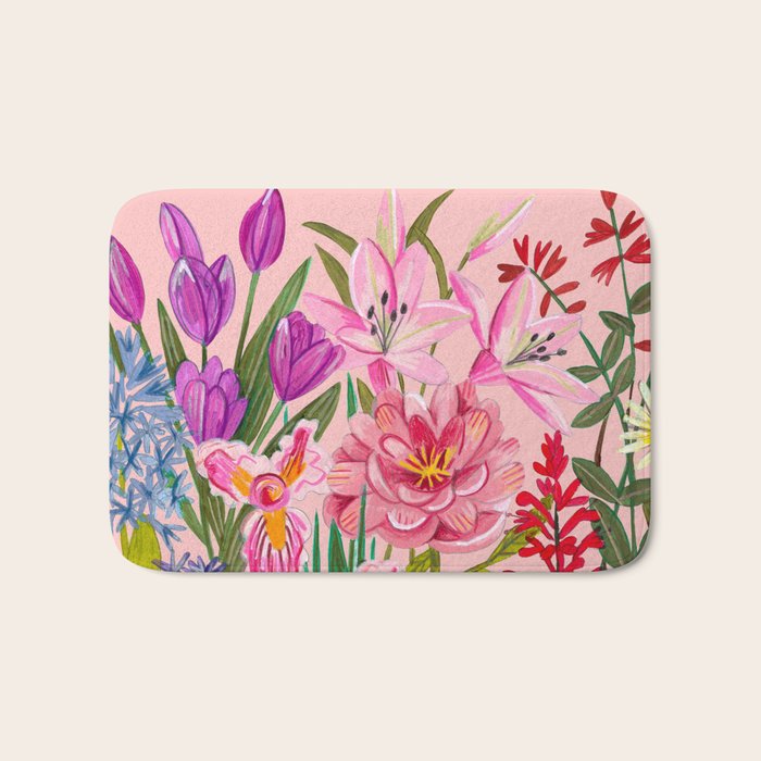 Boho wild flowers bouquet Bath Mat Gallery Image 1