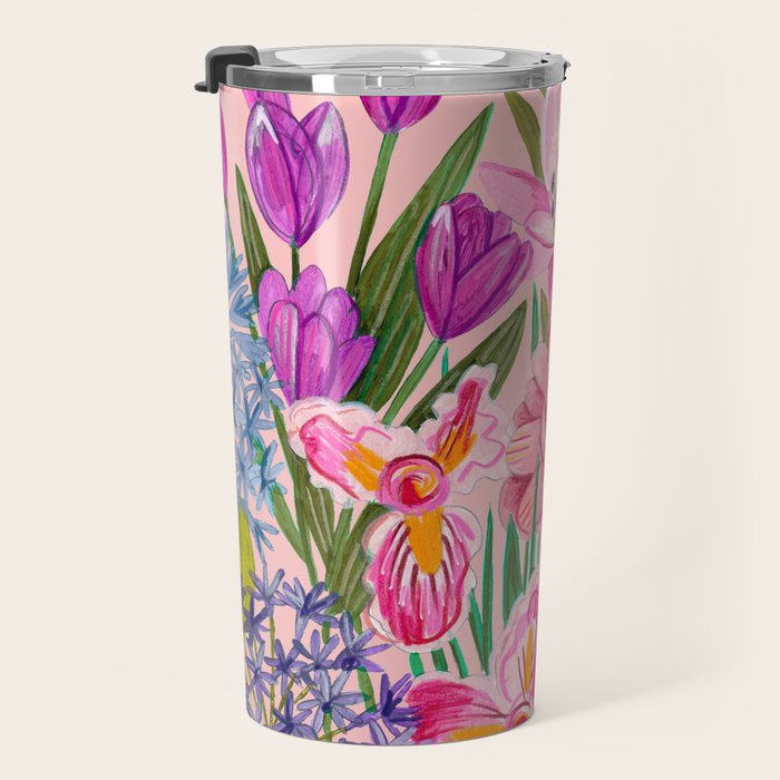 Boho wild flowers bouquet Travel Mug Gallery Image 3