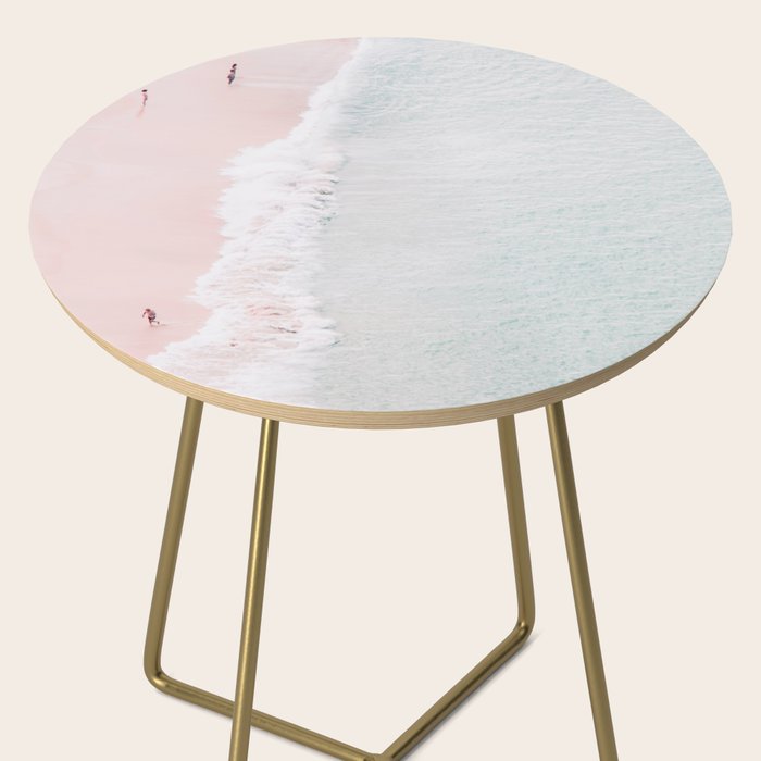 Aerial Pink Beach Print - Pastel - Ocean - Sea - Travel photography Side Table Gallery Image 2
