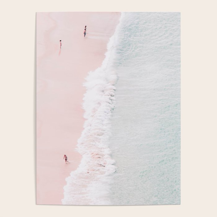 Aerial Pink Beach Print - Pastel - Ocean - Sea - Travel photography Poster Gallery Image 4