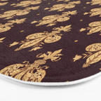 Fleur De Lis In Royal Burgundy and Gold Bath Mat Gallery Image 3