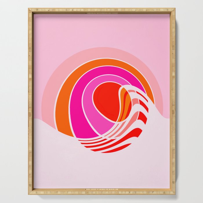 Sun surf - dusk Serving Tray Gallery Image 1