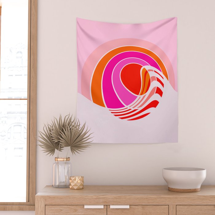 Sun surf - dusk Wall Tapestry Gallery Image 2