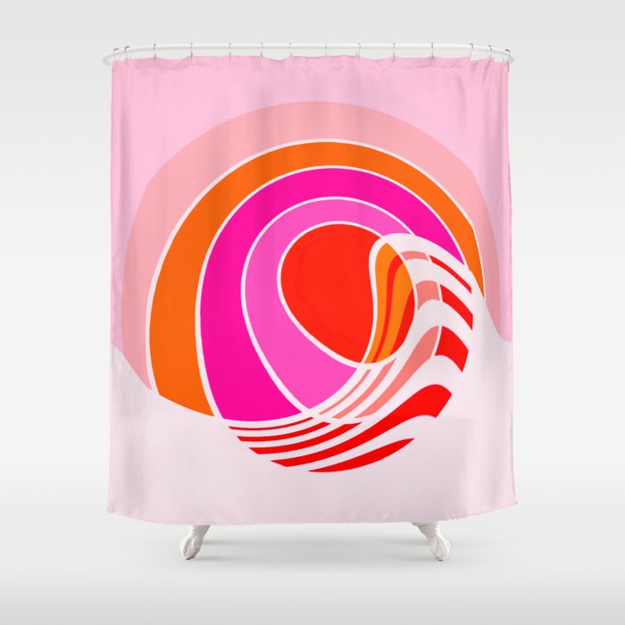 Sun surf - dusk Shower Curtain Gallery Image 1