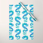 Chinese Dragon - Blue Palette Wrapping Paper Gallery Image 1
