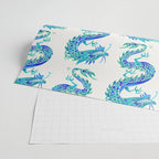 Chinese Dragon - Blue Palette Wrapping Paper Gallery Image 2