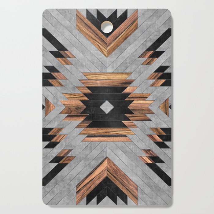 Urban Tribal Pattern No.6 - Aztec - Concrete and Wood Cutting Board Gallery Image 1