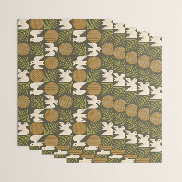 Pine Forest Doves Wrapping Paper Gallery Image 3