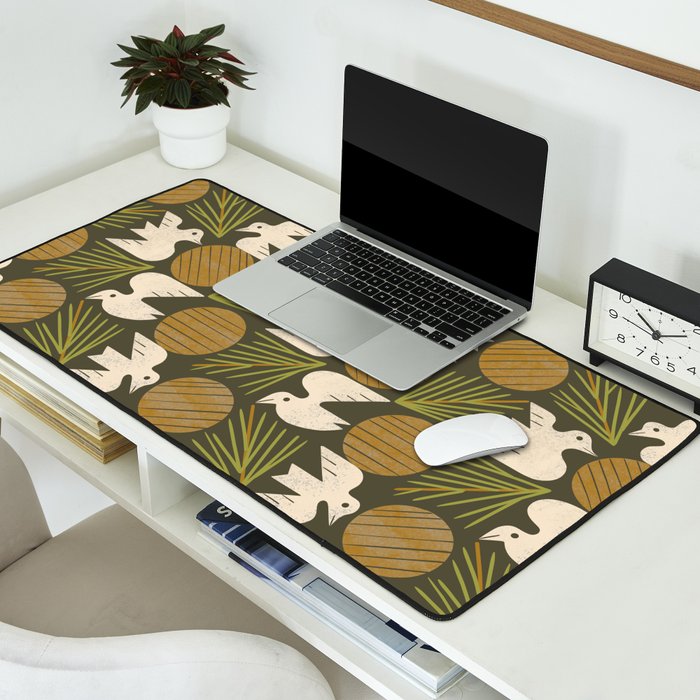 Pine Forest Doves Desk Mat Gallery Image 2