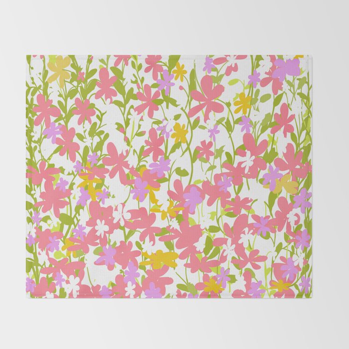Delicate summer flowers Throw Blanket Gallery Image 2