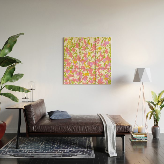 Delicate summer flowers Wood Wall Art Gallery Image 2
