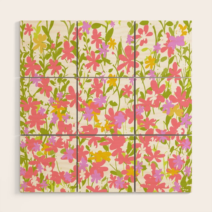 Delicate summer flowers Wood Wall Art Gallery Image 1