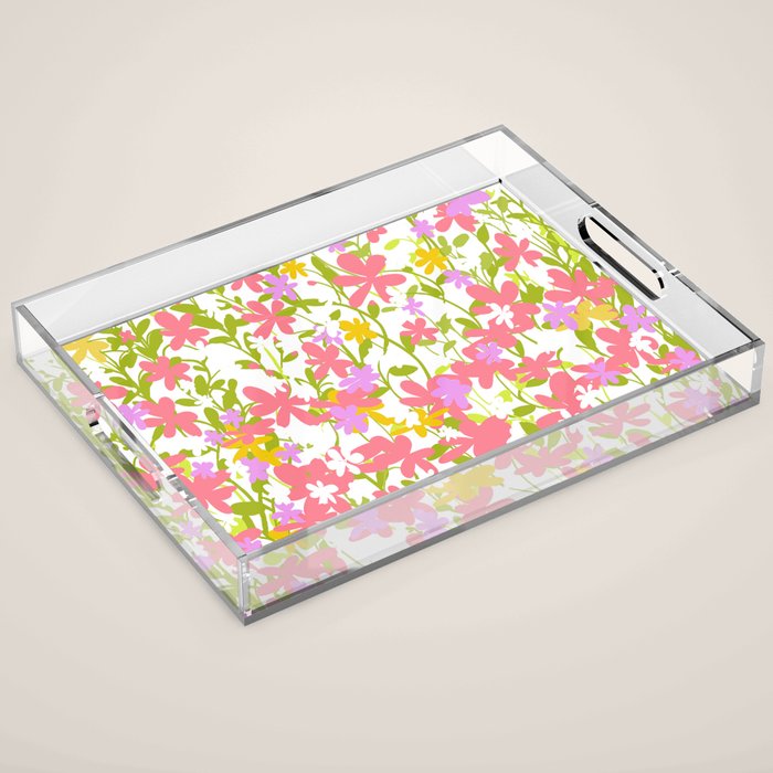 Delicate summer flowers Acrylic Tray Gallery Image 1