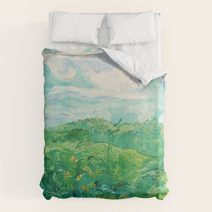 Green Wheat Fields, Auvers, 1890, Vincent van Gogh Duvet Cover Gallery Image 6