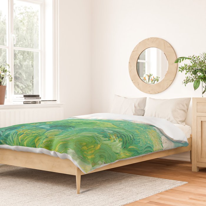Green Wheat Fields, Auvers, 1890, Vincent van Gogh Duvet Cover Gallery Image 2