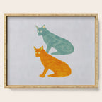Twin Cats - Green and Orange Serving Tray Gallery Image 1