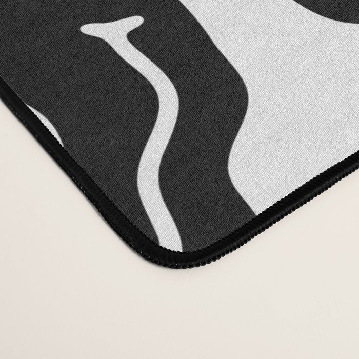 Black and white melted happy face pattern Desk Mat Gallery Image 4