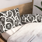 Black and white melted happy face pattern Pillow Sham Gallery Image 2