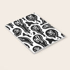 Black and white melted happy face pattern Notebook Gallery Image 3