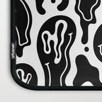 Black and white melted happy face pattern Laptop Sleeve Gallery Image 3