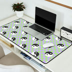 Retro psychedelic yin yang checkered pattern Desk Mat Gallery Image 2