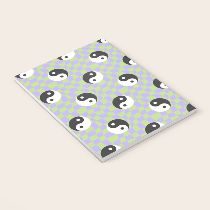Retro psychedelic yin yang checkered pattern Notebook Gallery Image 3