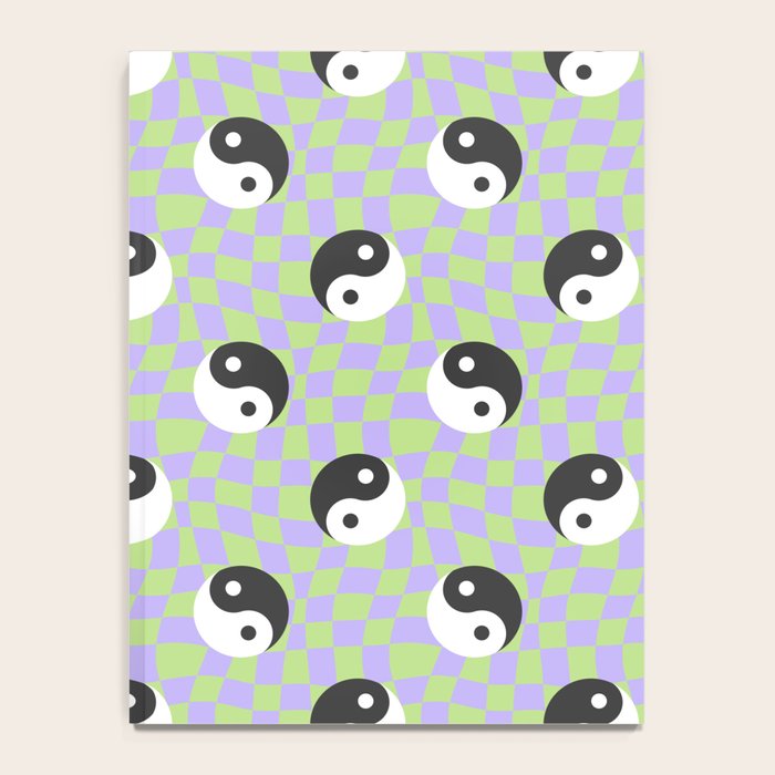 Retro psychedelic yin yang checkered pattern Notebook Gallery Image 4