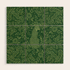Spring Cheetah Pattern - Forest Green Wood Wall Art Gallery Image 1