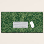 Spring Cheetah Pattern - Forest Green Desk Mat Gallery Image 1