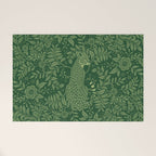 Spring Cheetah Pattern - Forest Green Welcome Mat Gallery Image 1