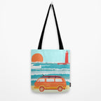 Great Lakes Surf Sunset Tote Bag Gallery Image 2