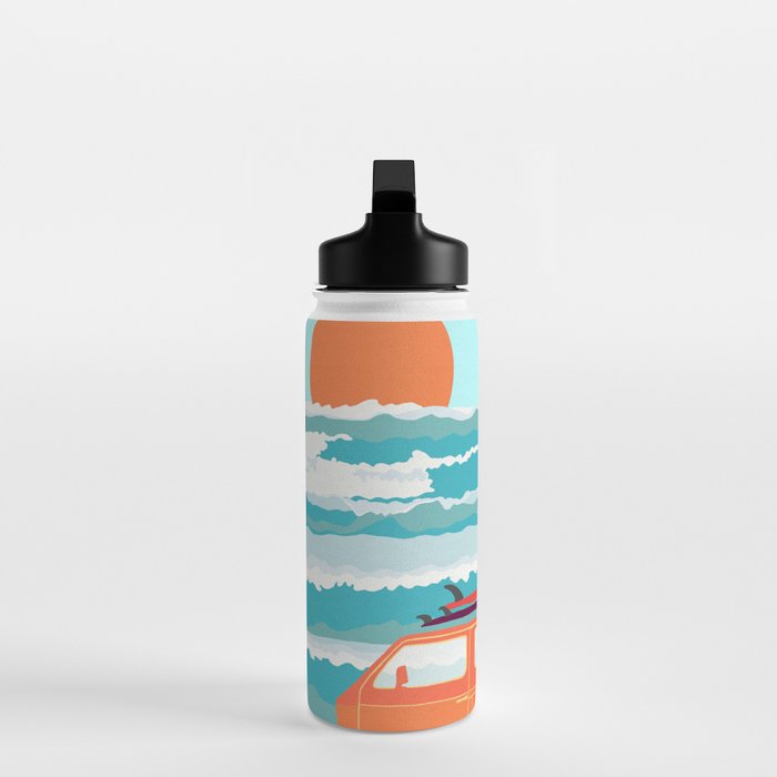 Great Lakes Surf Sunset Water Bottle Gallery Image 3