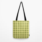 Gingham Large Lime Green Tote Bag Gallery Image 2