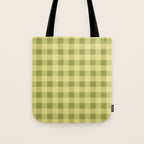 Gingham Large Lime Green Tote Bag Gallery Image 1