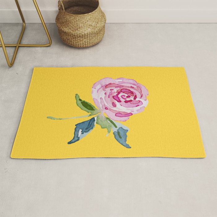 Watercolor Rose Rug Gallery Image 1