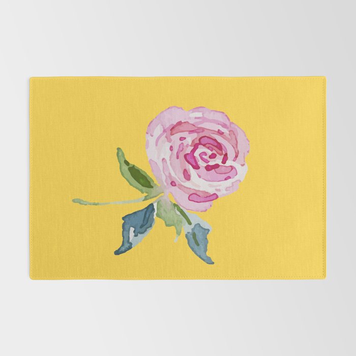 Watercolor Rose Rug Gallery Image 2