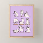 Siamese Cat Yoga Mini Art Print Gallery Image 1