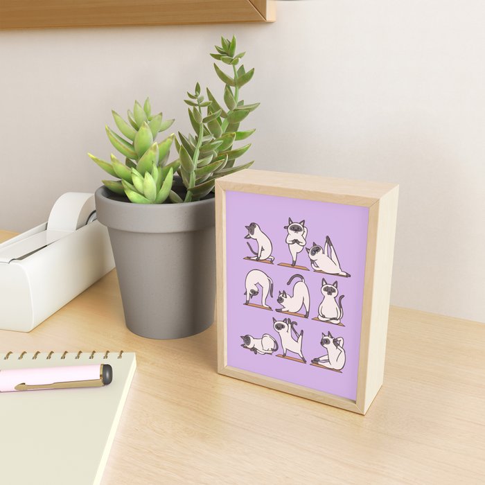 Siamese Cat Yoga Mini Art Print Gallery Image 2