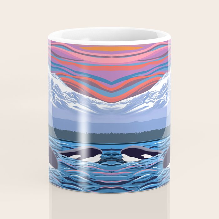 Orca Momma and calf - Ballet Slipper Coffee Mug Gallery Image 4